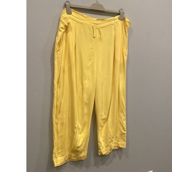 Vtg Jams World Womens Pants Size XL Yellow Rayon Boho Lagenlook Beachy Banana - Picture 1 of 9